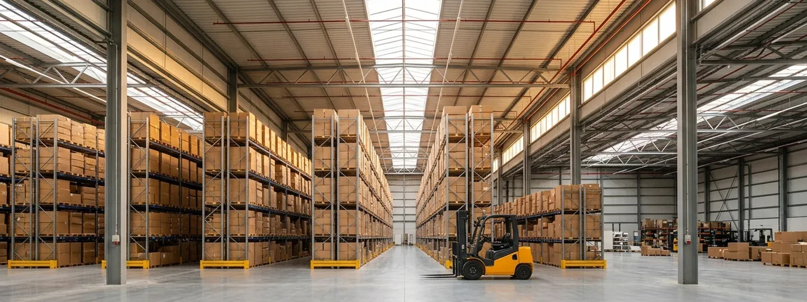 Galpão logístico moderno e iluminado para operação empresarial no Texas